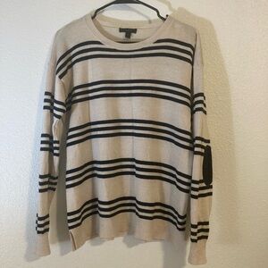 J. Crew Merino Wool striped long sleeve with elbow patches M